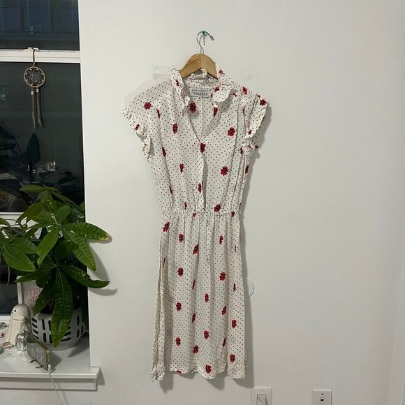 Jackie Bernard for Eklektic Vintage Floral Print Ruffle Dress Size 6 - Picture 3 of 6